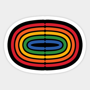 Retro Rainbow Circles Sticker